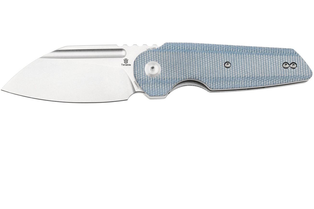 Tenable Knives Rafe L T1048A3 Stonewashed 14C28N, Blue Micarta, zakmes, 4T5 design