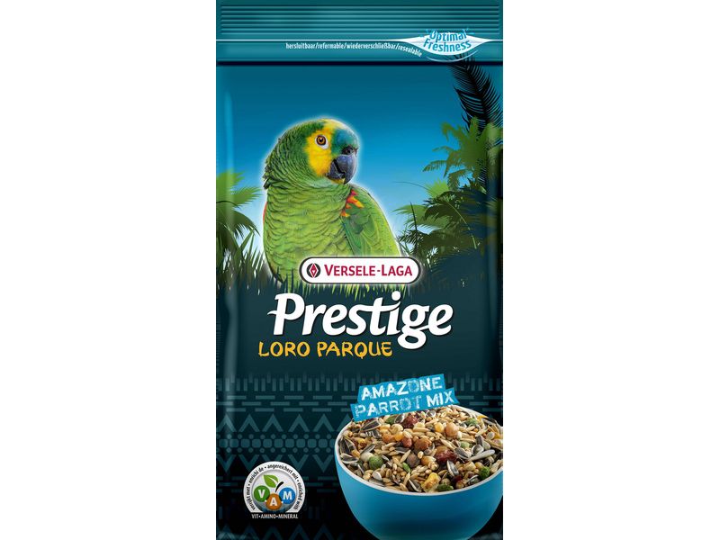 Versele Laga Ziervogelfutter Prestige Loro Parque Mix, 1 kg Angereicherte Samenmischung für Amazonenpapageien