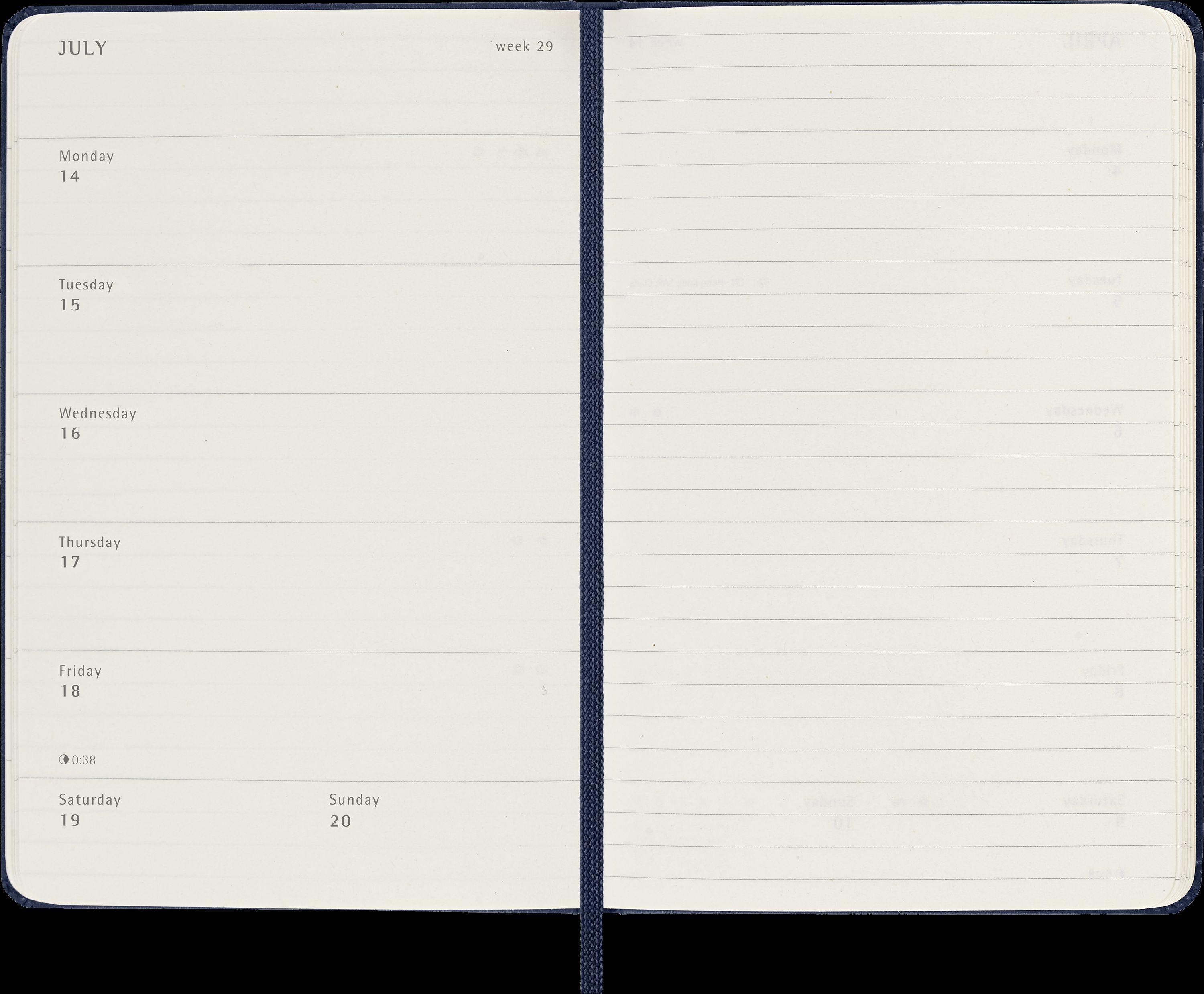 Moleskine 12 Monate Wochen Notizkalender 2025, Pocket/A6