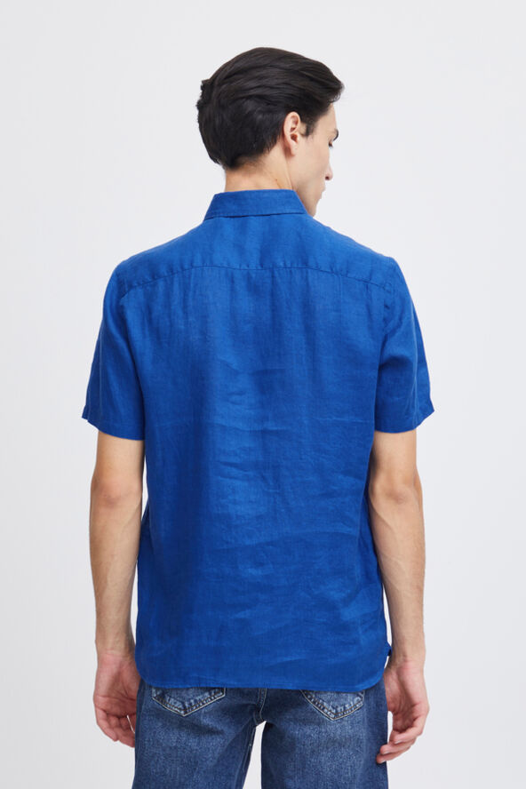 Casual Friday CFANTON 0071 SS 100% linen shirt Mazarine blue