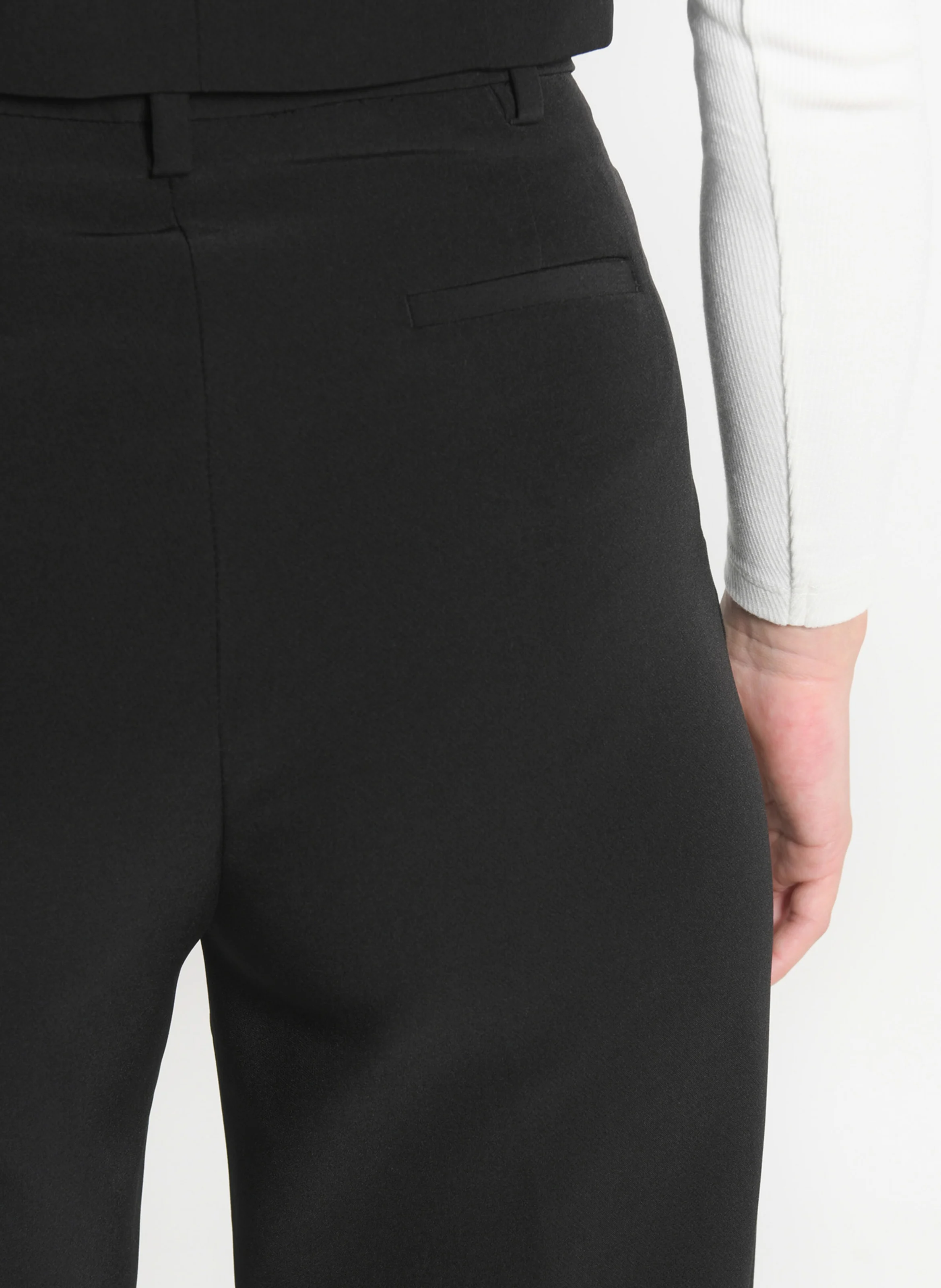 MATHILDA - Pantalon droit taille basse | Noir