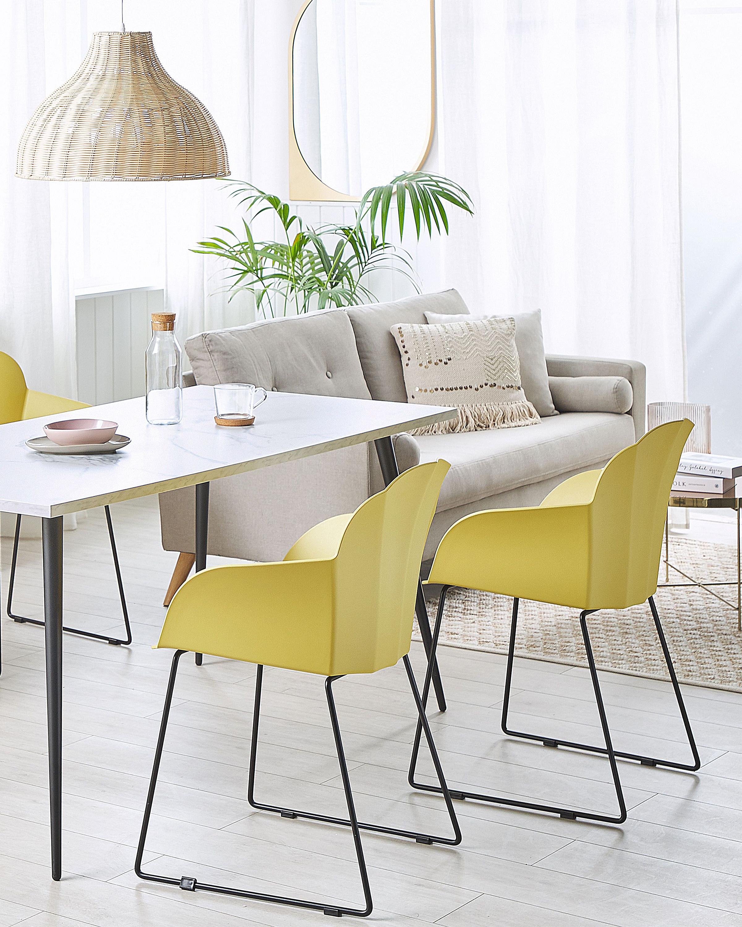 Set van 2 eetkamerstoelen SYLVA Geel