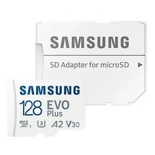 Samsung 128GB EVO Plus microSDXC U3 V30 A2   Adaptador SD