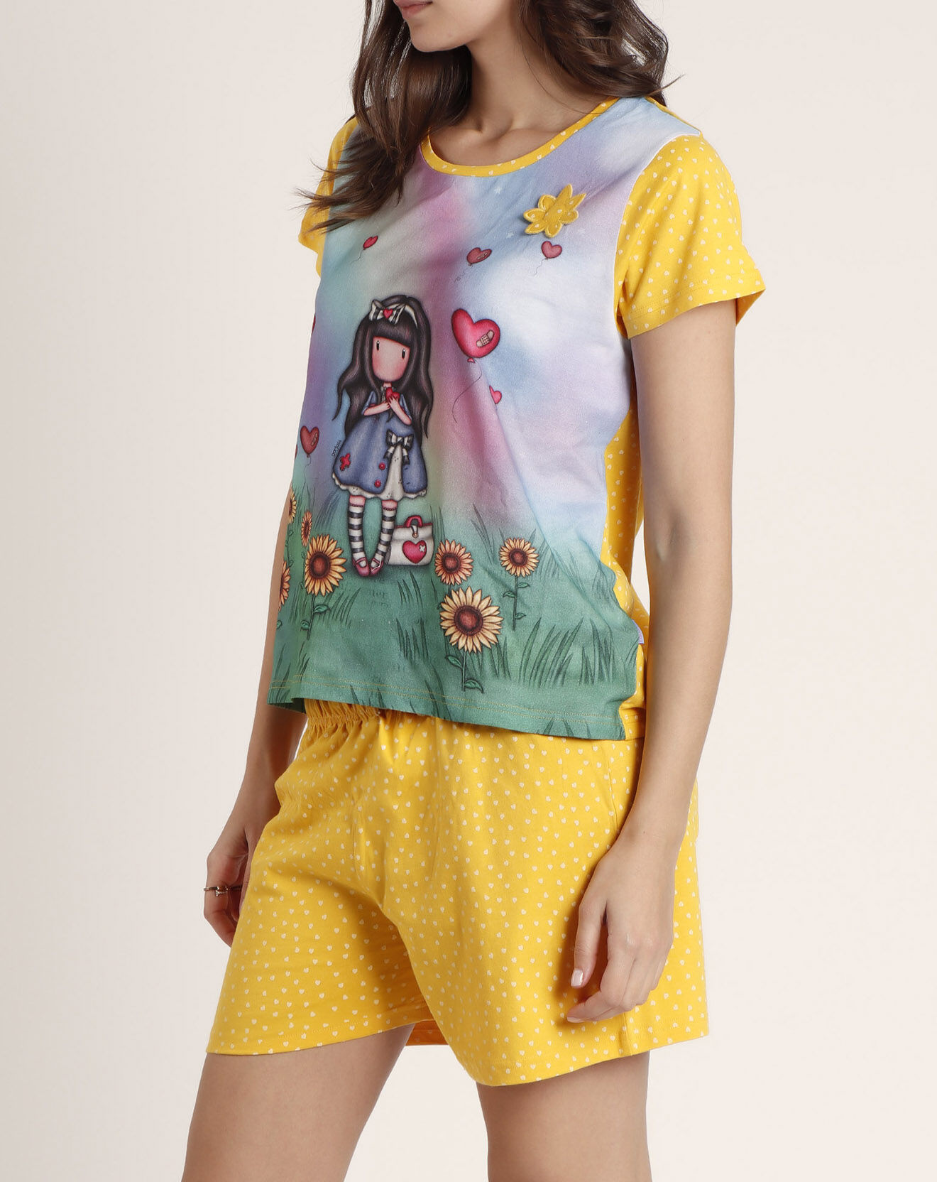 Santoro Gorjuss Pyjama T-Shirt & Short Mélusine jaune