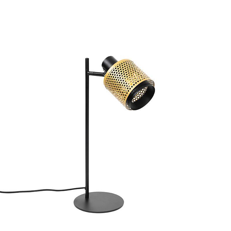 Industriële tafellamp zwart met goud - Kayden