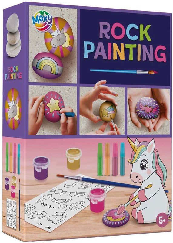 Moxy - Unicorn Stenen Schilderen - Hobbypakket - Inclusief Stenen en Verf