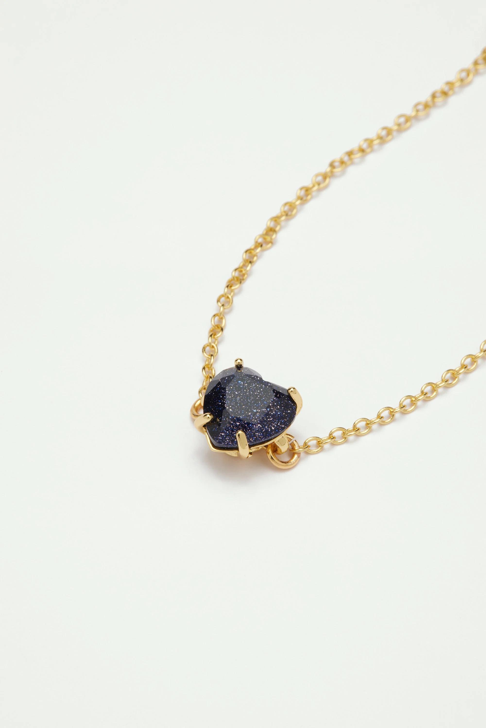 Bracelet fin pierre cœur la diamantine bleu nuit pailleté | Bleu