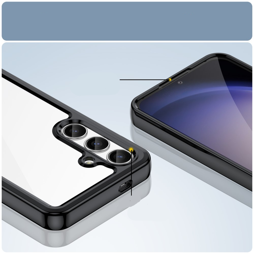 Samsung Galaxy S24  Plus Hybrid Hülle TPU Bumper   Acryl Rückseite - Transparent / Schwarz