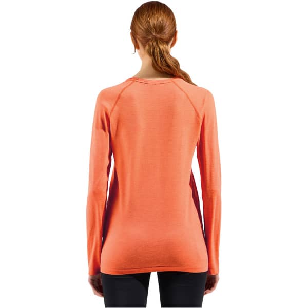 T-shirt running ODLO TS CREW NECK L/S ESSENTIAL SEAMLESS W LIVING CORAL MELANGE