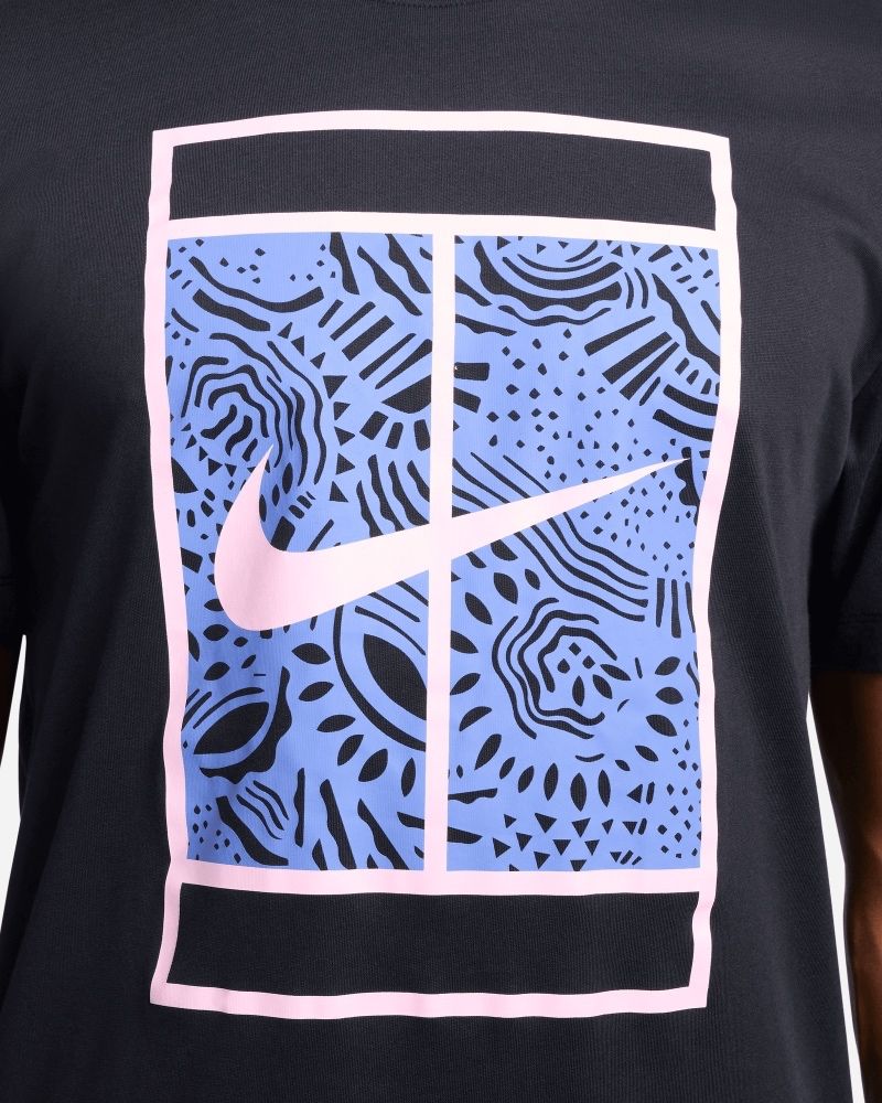 T-shirt Nike NikeCourt Noir & Rose pour homme