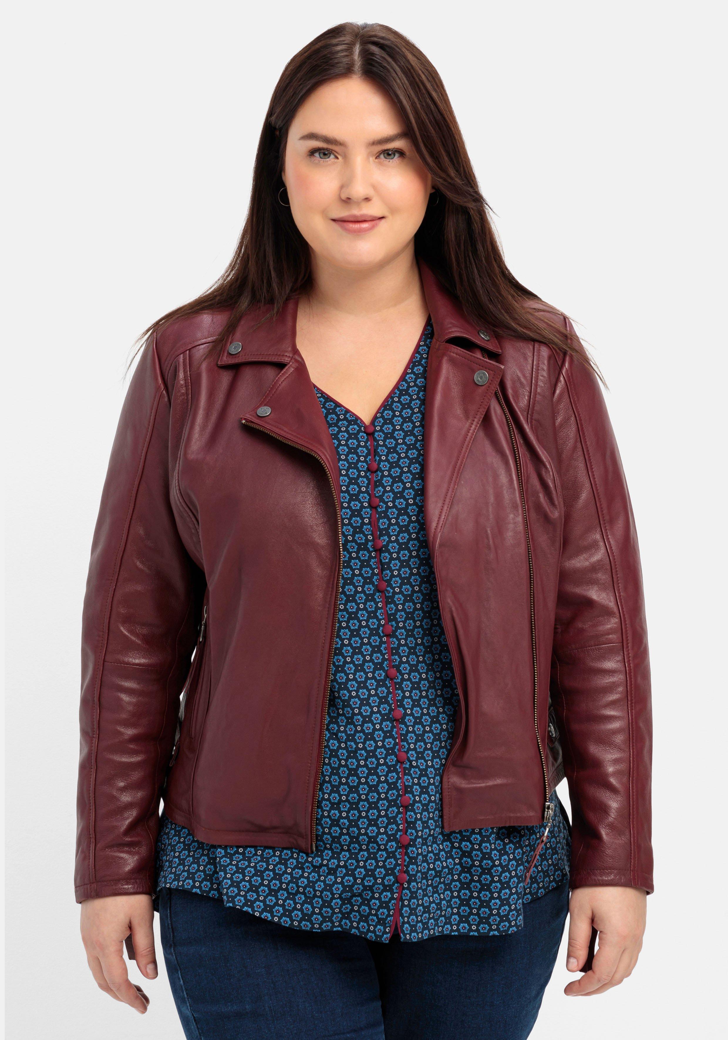 Kurze Lederjacke aus Lammnappa, im Biker-Stil