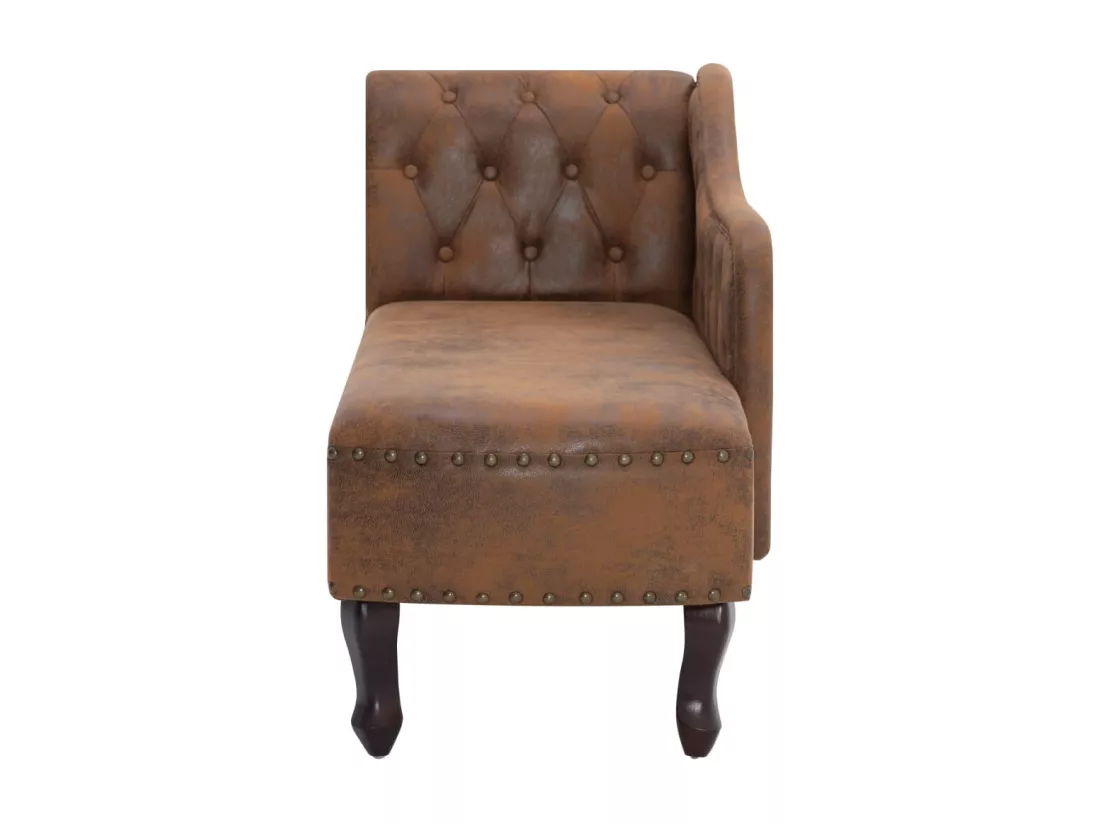 Prolenta Premium - Chaise longue Marron Similicuir daim