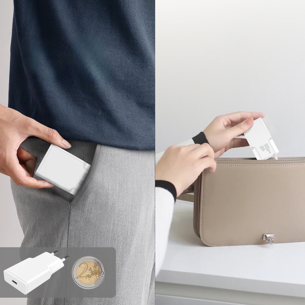 4smarts Schnelllade-Gerät »PDPlug Slim 20W GaN 1x USB-C + USB-C Kabel 1,5 m«