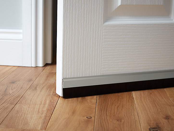 Bas de porte sol alu brossé Diall blanc L.100 cm