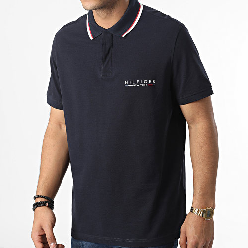 Polo Manches Courtes Brand Love Logo 9525 Bleu Marine