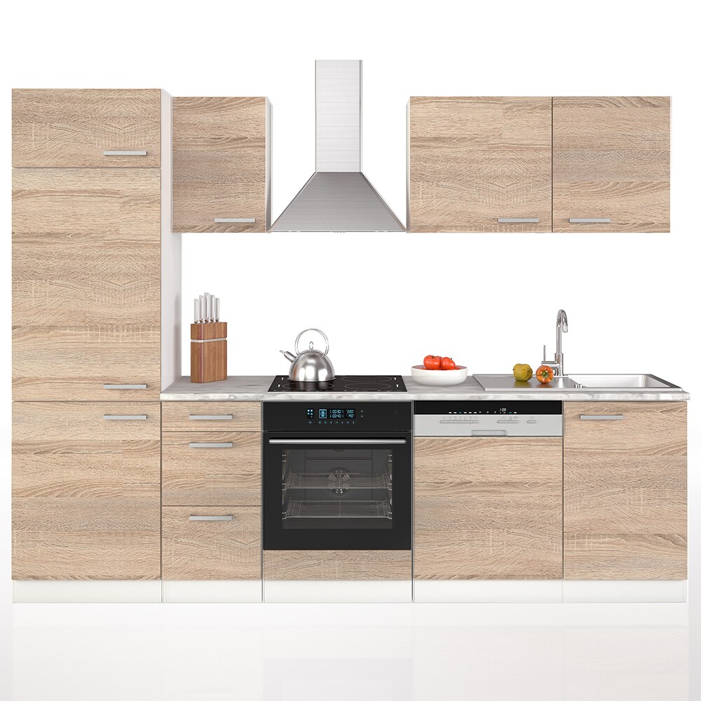 Vicco Küche 270 cm Küchenzeile Küchenblock Einbauküche Sonoma