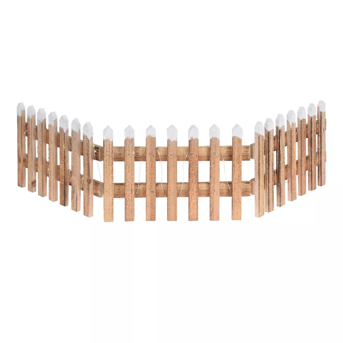 Barrière en bois (90 cm) enneigée pour aménager un village