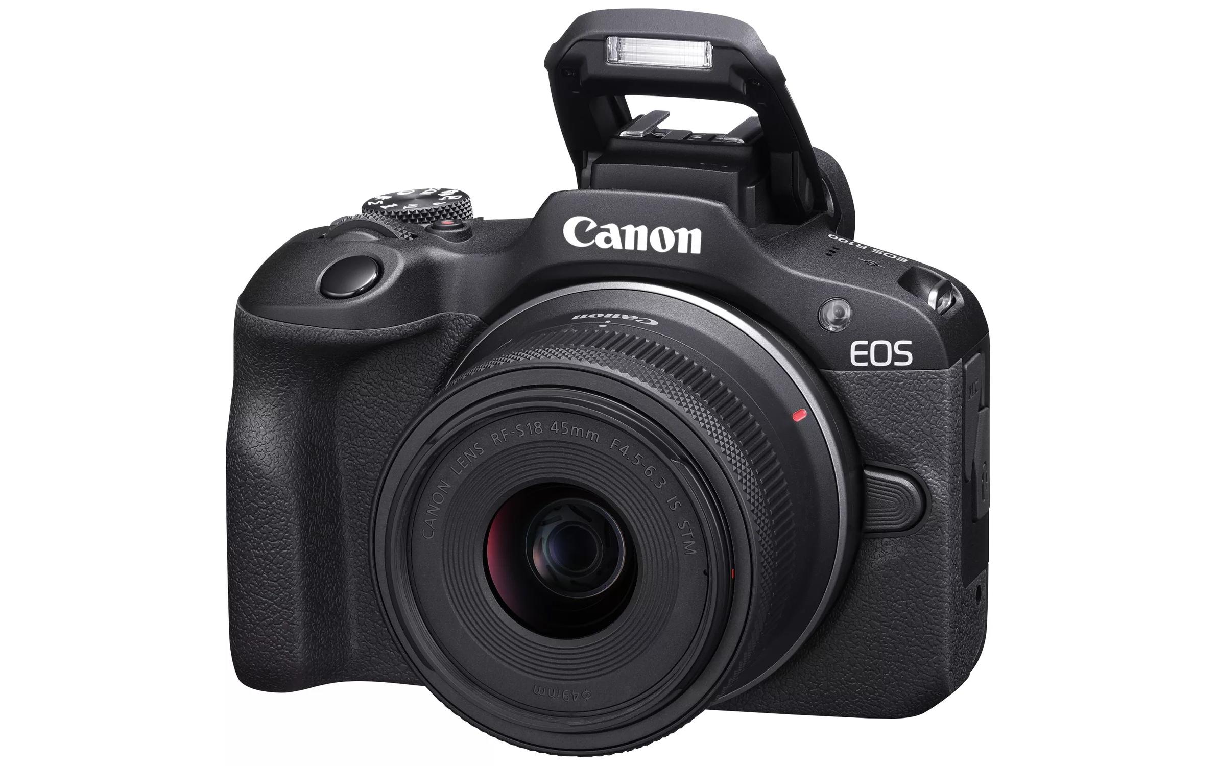 Fotokamera EOS R100 RF-S 18-45 mm + RF-S 18-45 / 75-300 Kit<br>Kompaktkamera mit leistungsstarken Funktionen und zwei Objektiven