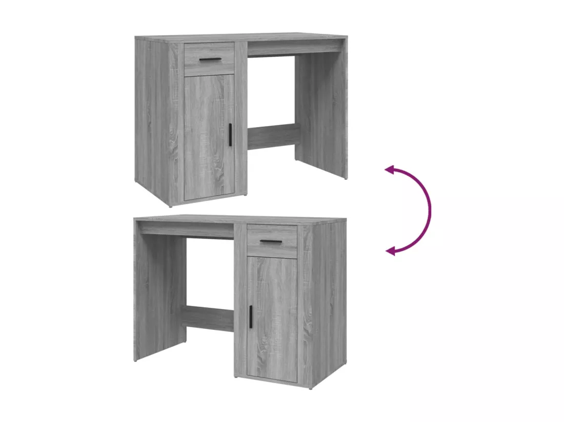 Bureau Sonoma gris 100x49x75 cm Bois d'ingénierie