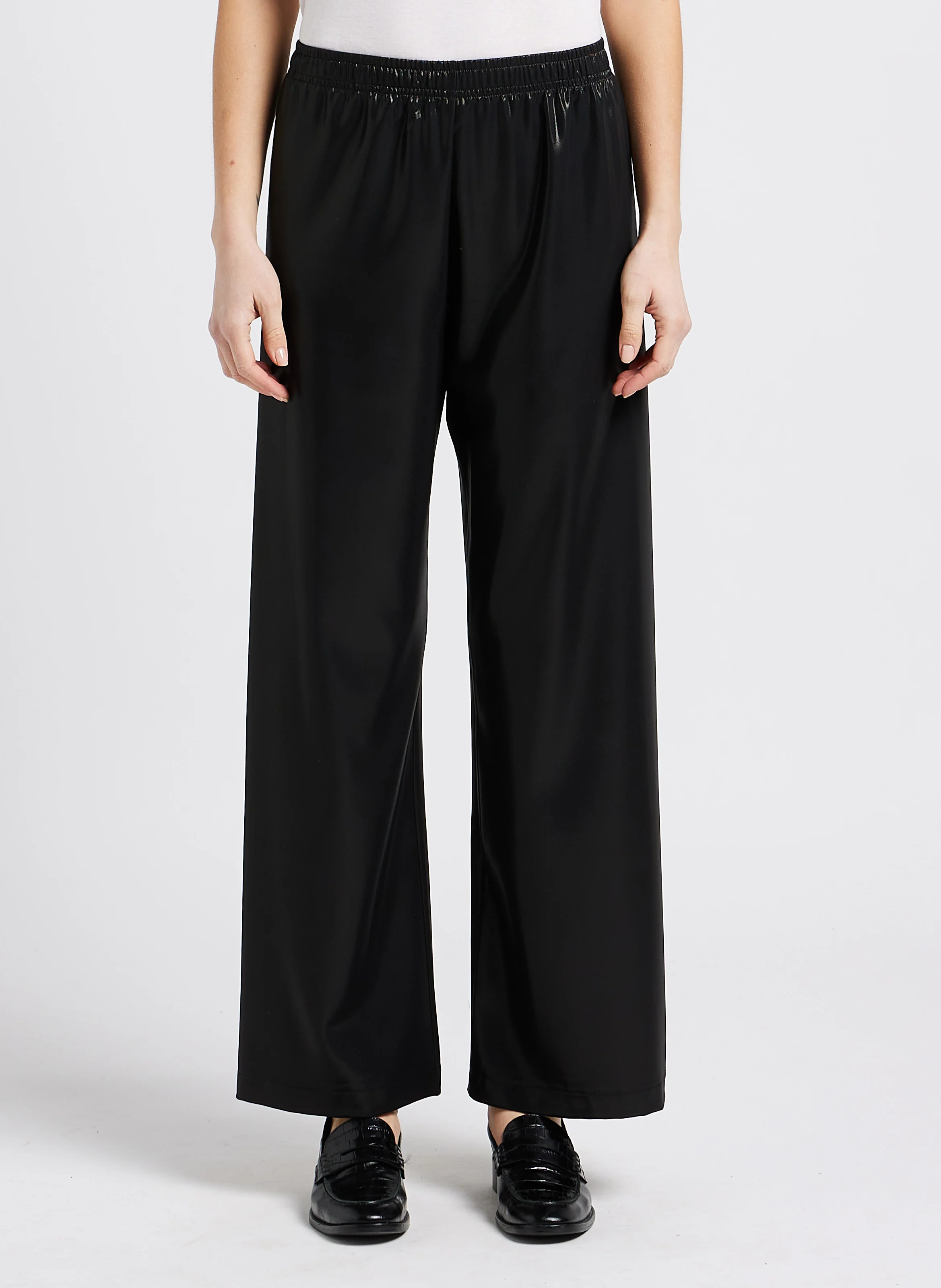 Pantalon large effet métallisé | Noir