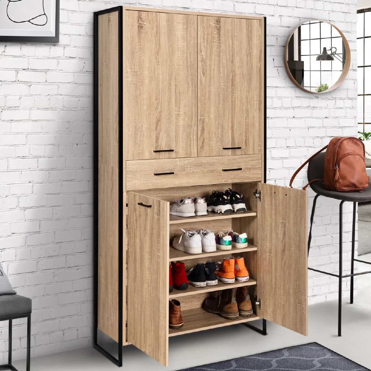 Idmarket MARKET Armoire LUIS - 4 Portes