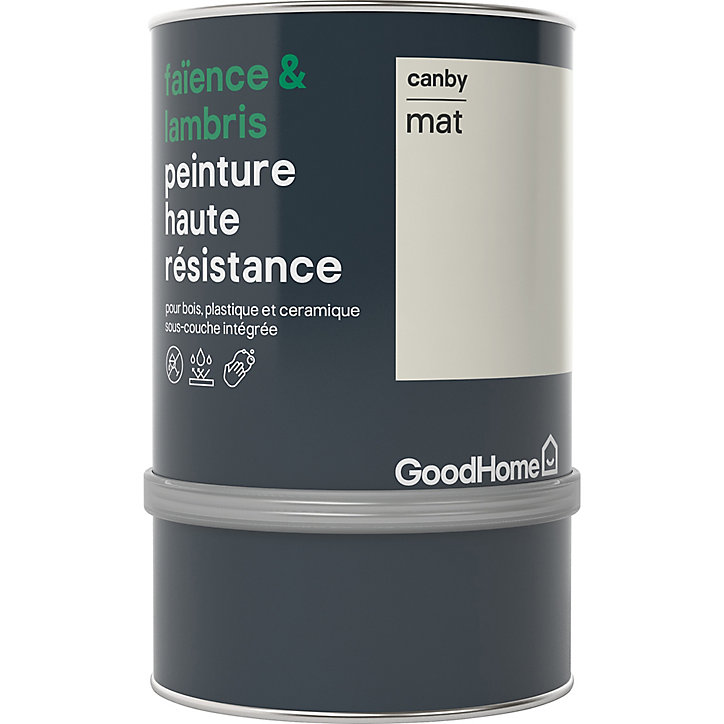Peinture haute résistance carrelage mural et lambris GoodHome blanc Canby mat 0,75L