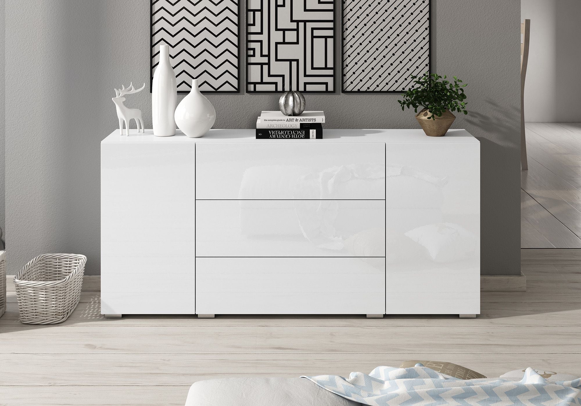 Meubella - Dressoir Bonzo - Wit - 150 cm