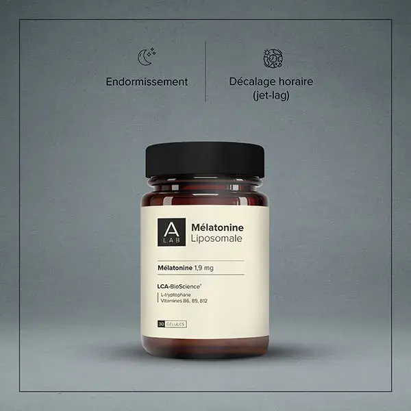 Melatonina Lipossomal A-Lab 1,9 mg - Sono, Jetlag - 30 cápsulas