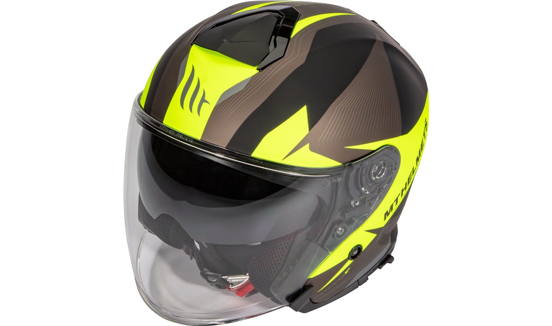 Pilothjelm MT Thunder 3 SV Jet sort/gul str. S