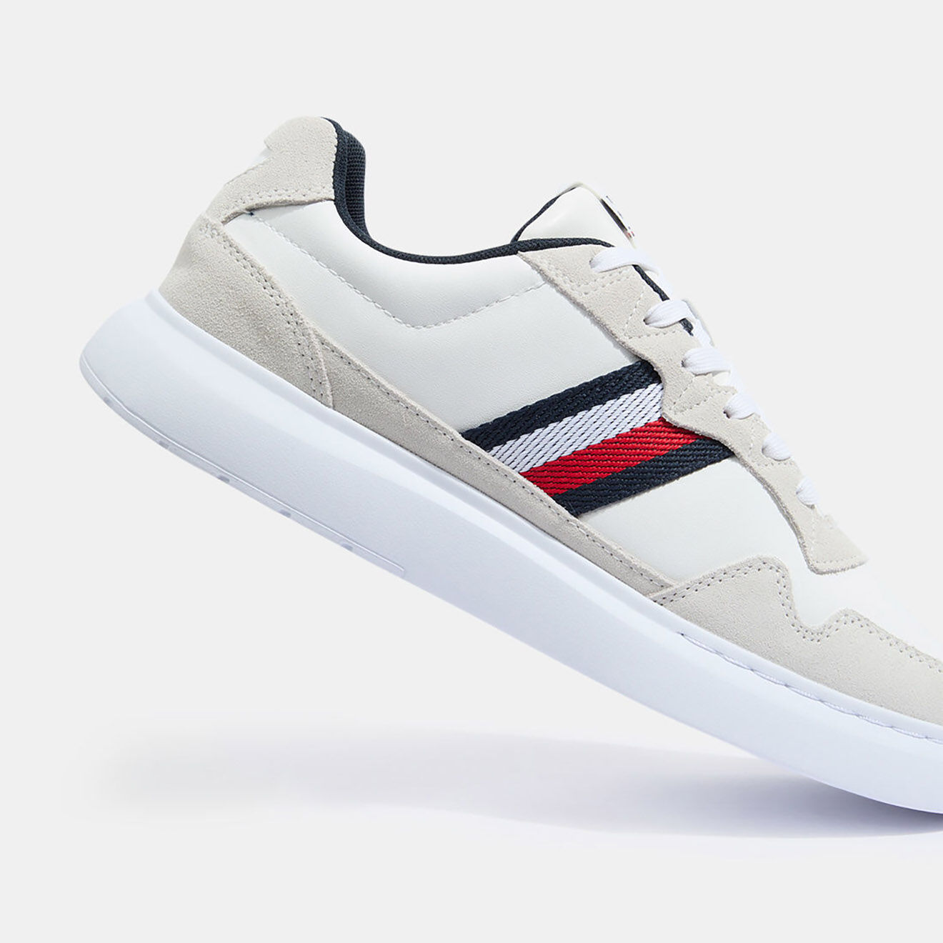 Tommy Hilfiger Baskets en Cuir Lightweight beige/blanc