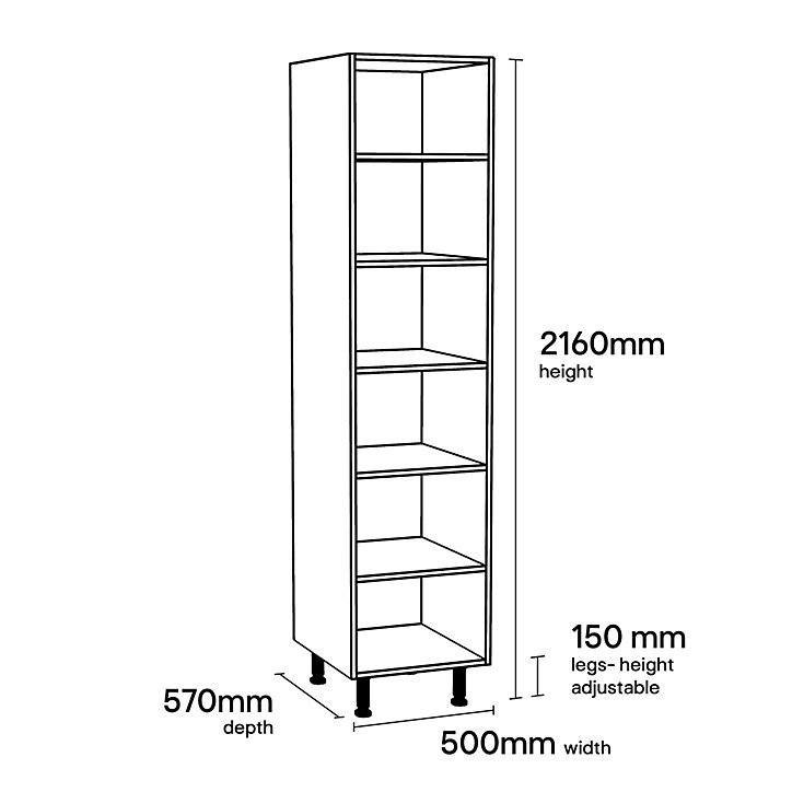 Colonne de cuisine pour électroménager GoodHome blanc L. 50 x H. 216 cm