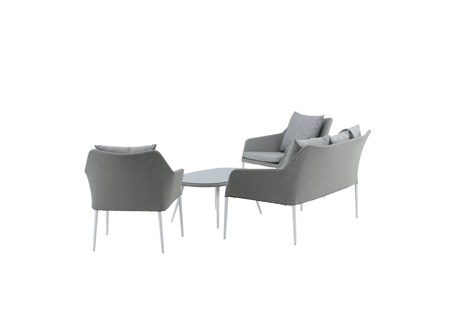 Spoga Sofagruppe Hvit/grå sofagruppe i aluminium og polyester