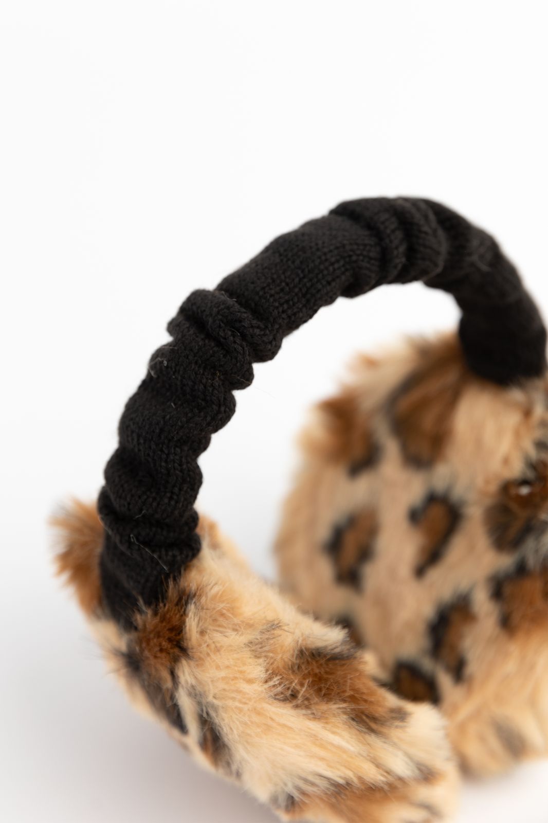 Barts bruine oorwarmers met leopardprint