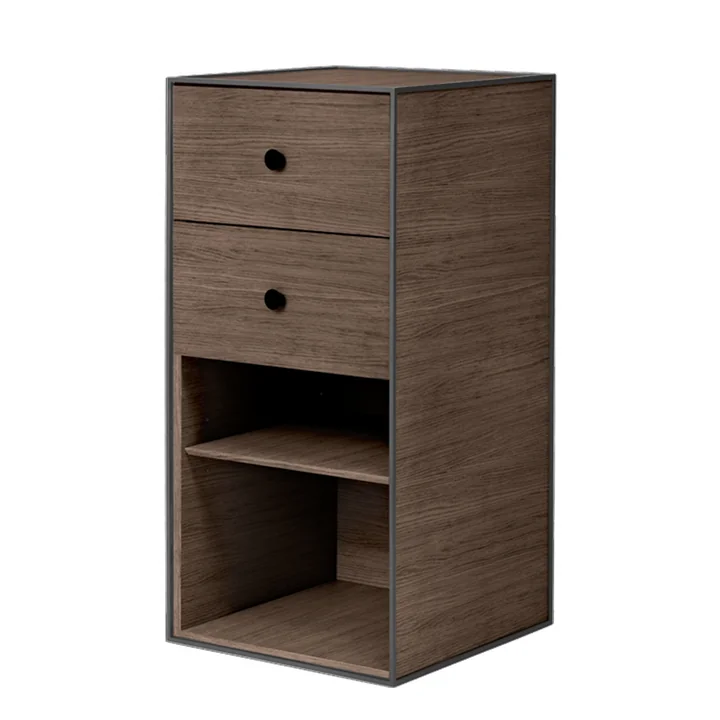 Audo - Frame Regalmodul 70 inkl. Schublade, Eiche geräuchert