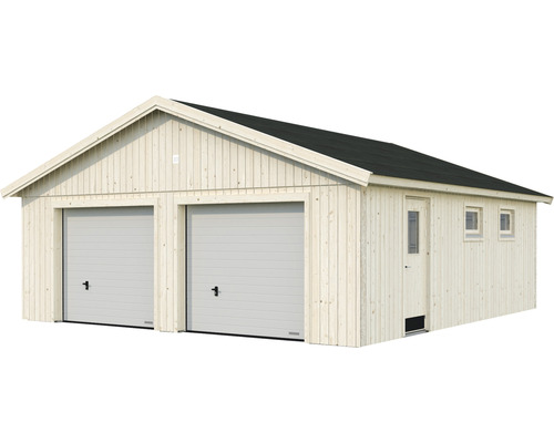 Dubbele garage Palmako Andre, 44,7 m², met sectionaaldeur 665 x 739 cm, natuurlijke afwerking