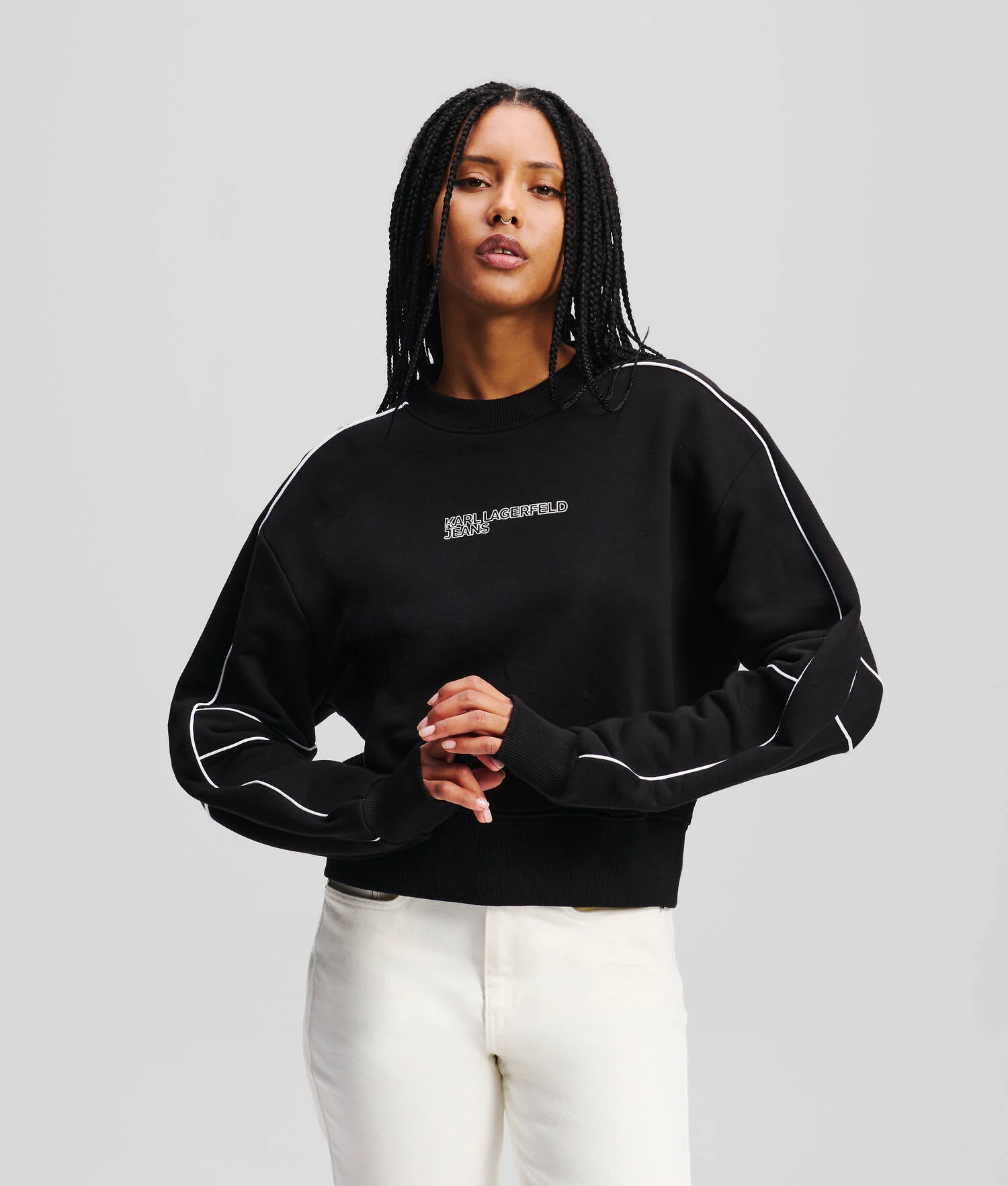 SWEAT-SHIRT CROPPED DÉCONTRACTÉ - Noir