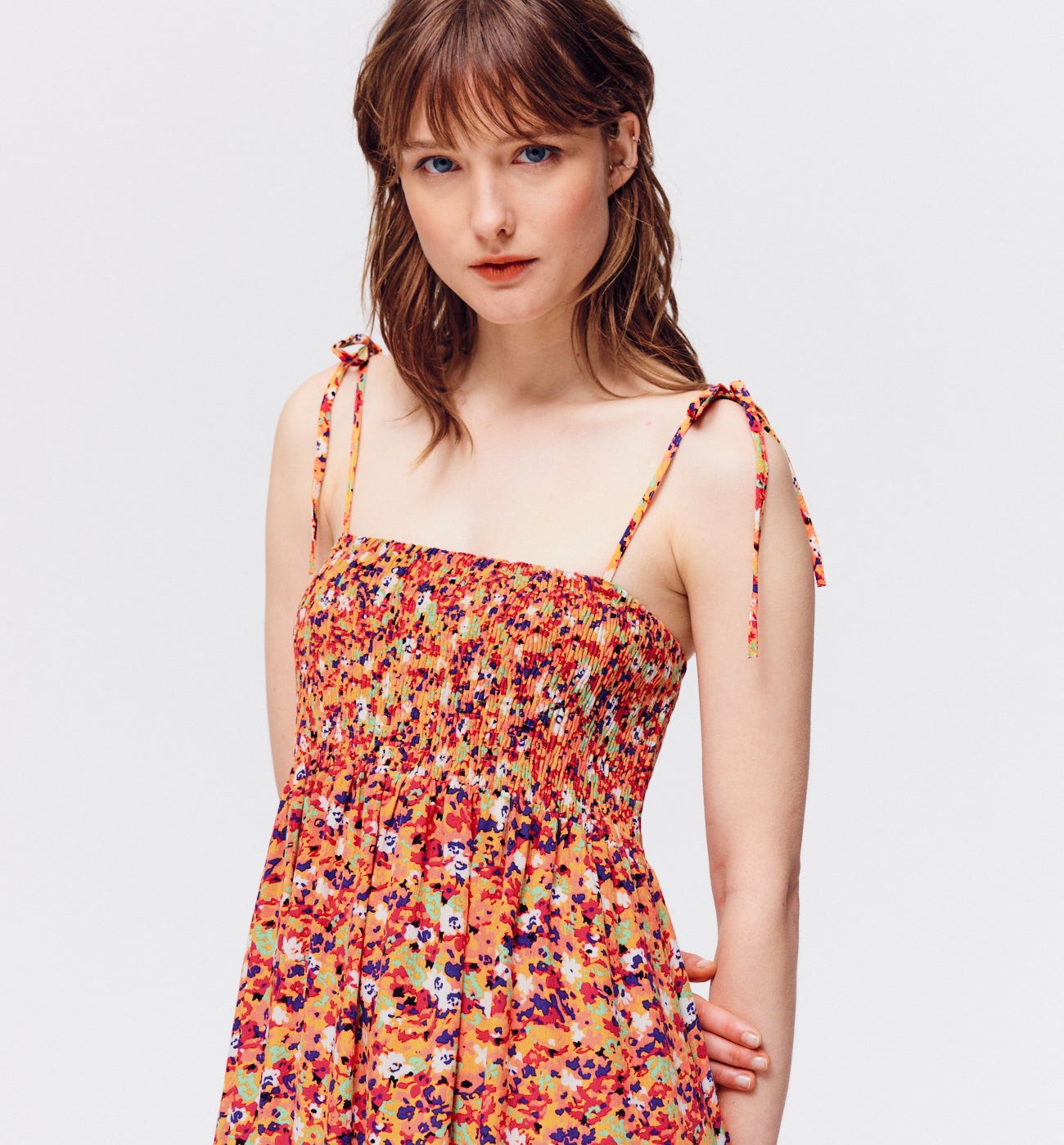 Longue robe à smock Femme - Imprimé multicolore