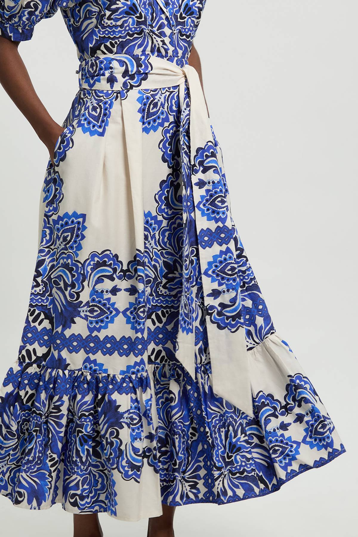 KarenMillen Robe Midi En Popeline De Coton À Imprimé Carreaux