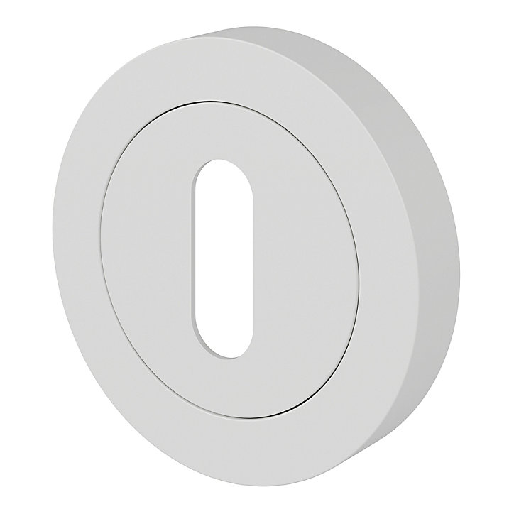 Rosace de fonction rond à visser à serrure GoodHome Duod mat blanc Ø50mm