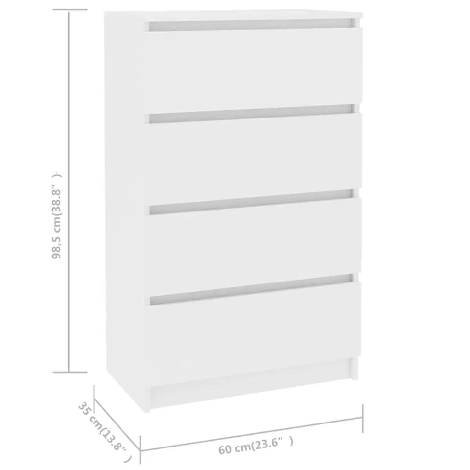 vidaXL - Dressoir - Wit - Bewerkt hout