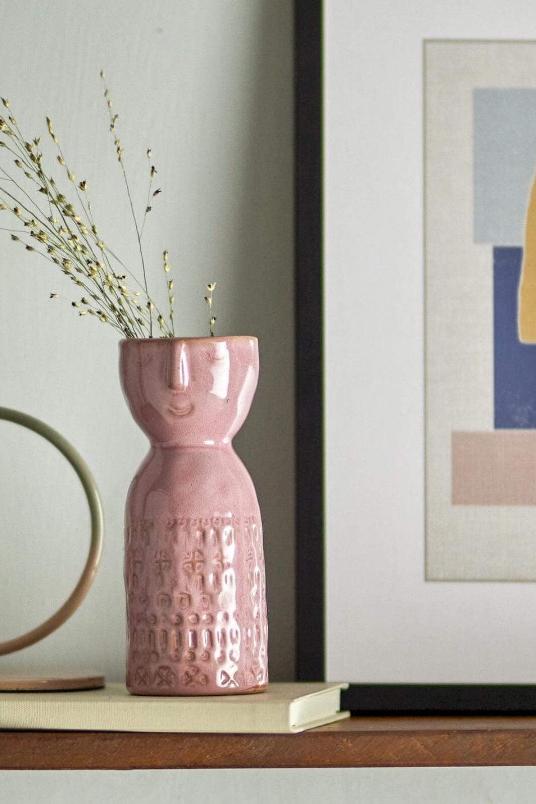 Bloomingville Embla Vase, Pink, Stentøj