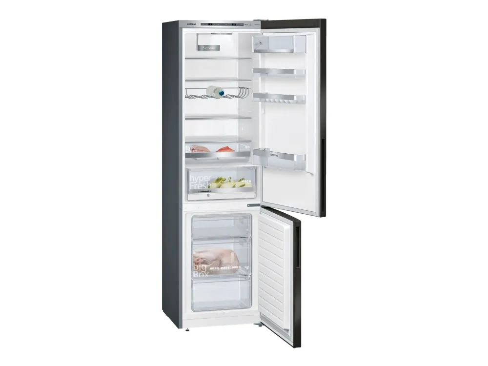 Siemens iQ500 KG39E8XBA - Køleskab/fryser - bund-fryser - bredde: 60 cm - dybde: 65 cm - højde: 201 cm - 343 liter - Klasse B - BlackSteel
