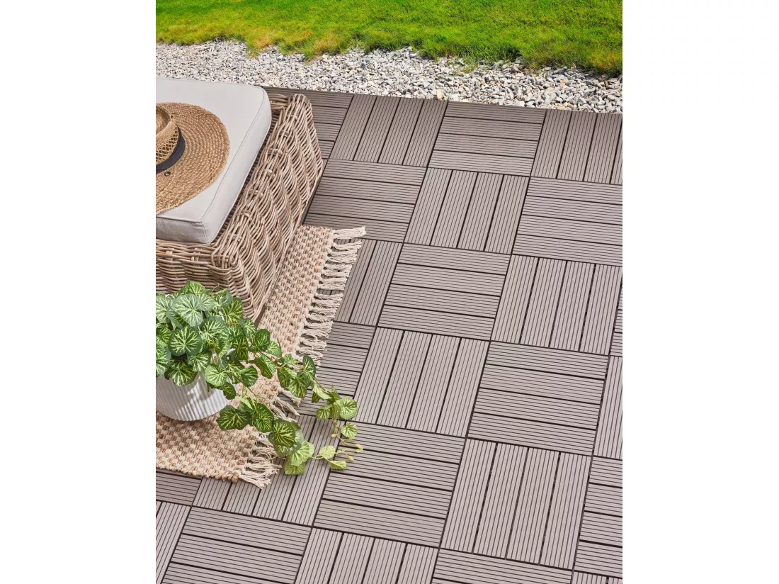 Caillebotis ATELETA Composite bois-plastique (WPC) Gris