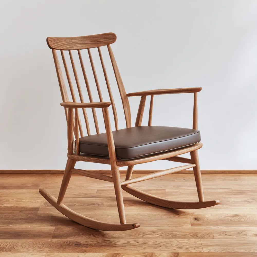 Schaukelstuhl Massivholz 102x65x90 cm – Braun – Klassisches Design