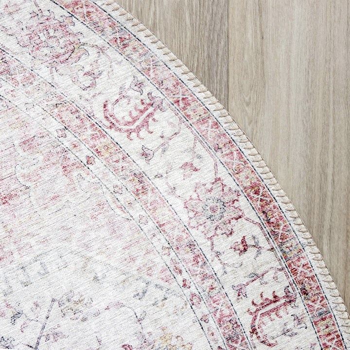 Rond Vintage vloerkleed - Lago Roze | Hoge kwaliteit