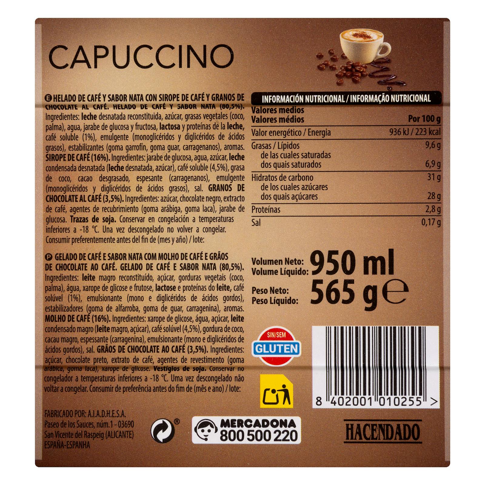 Glace au cappuccino Hacendado