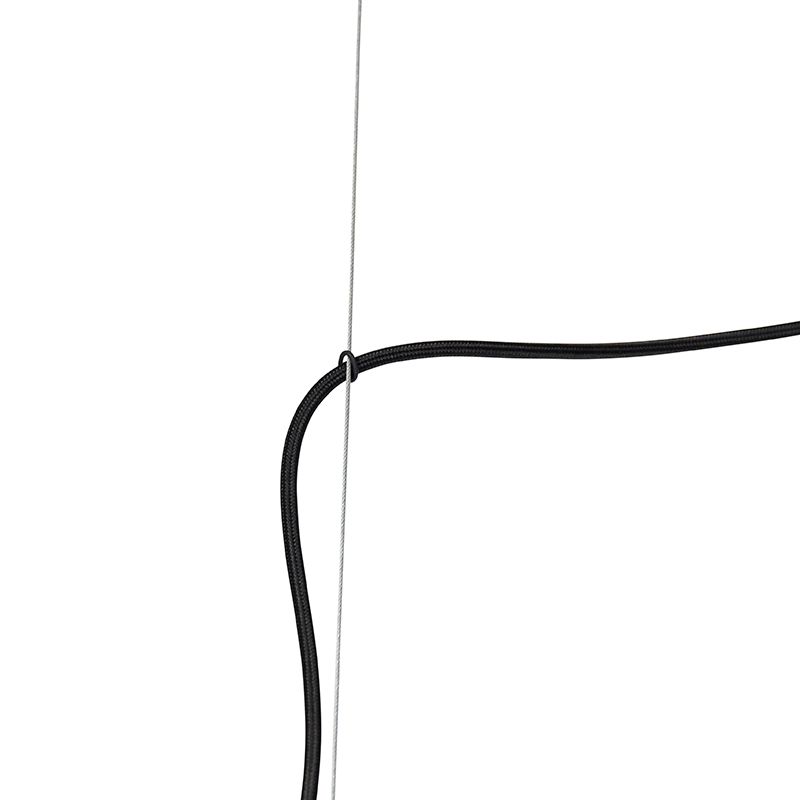 Design hanglamp zwart met goud glas 2-lichts - Bliss