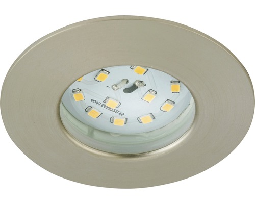 LED inbouwspot IP44 1x5W 400 lm 3000 K nikkel/mat Ø 7,5/6 cm 230V