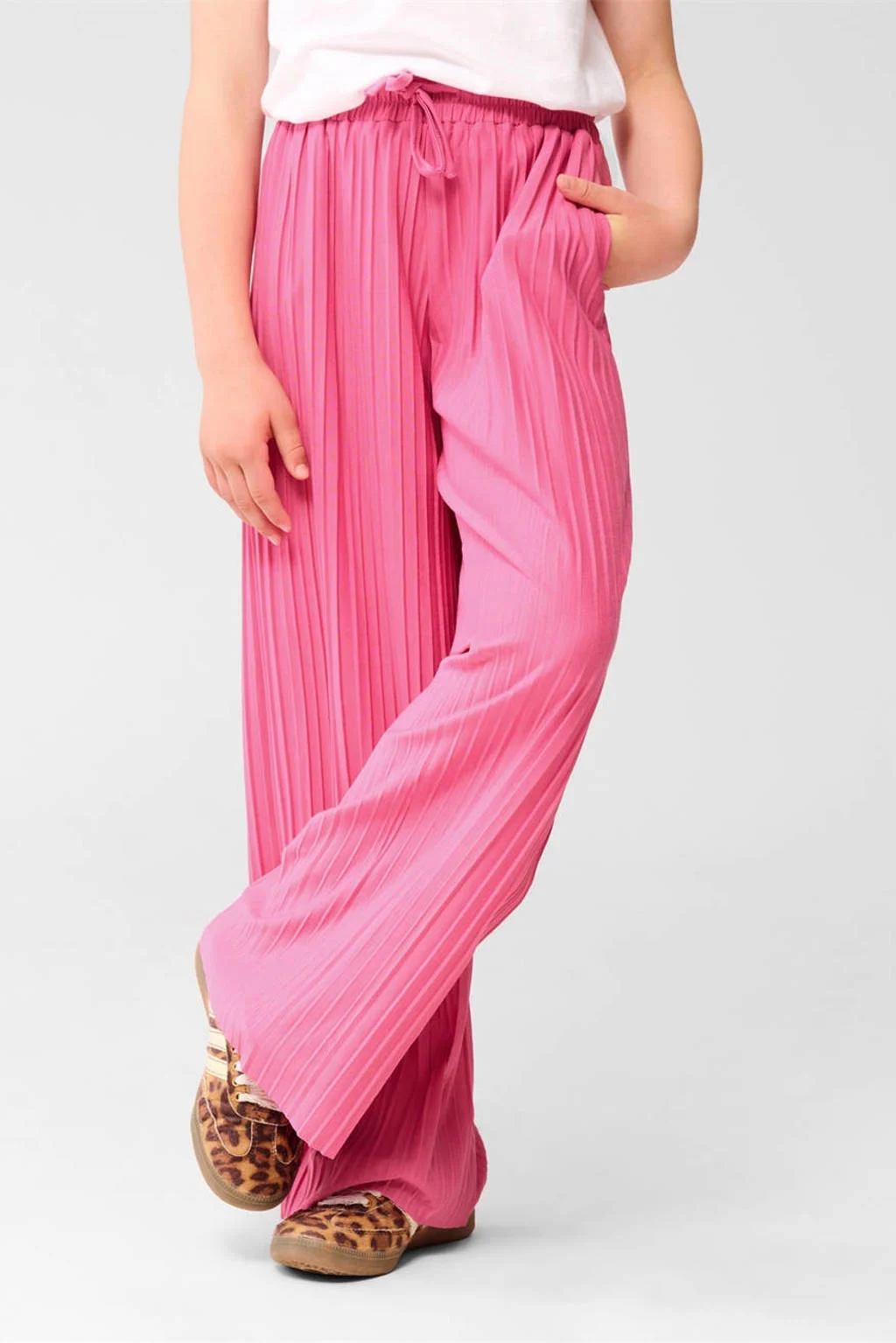Shoeby wide leg casual broek roze