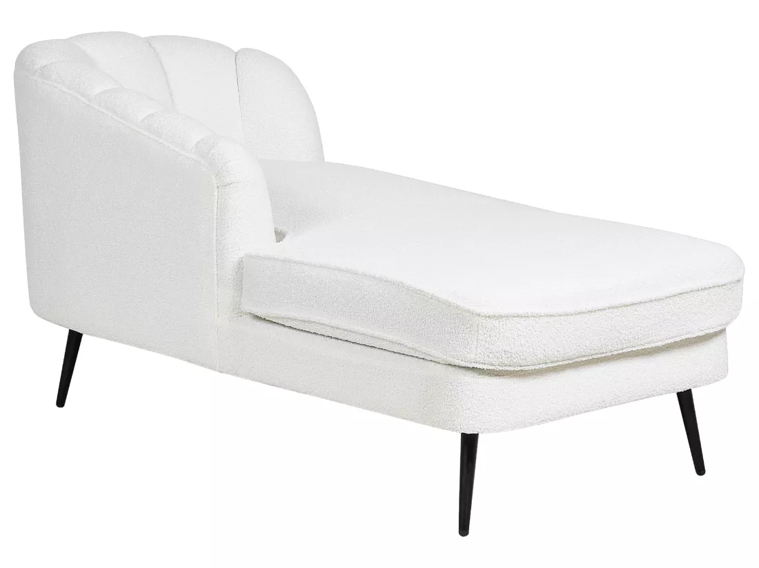 Divan côté droit en bouclé blanc cassé ALLIER